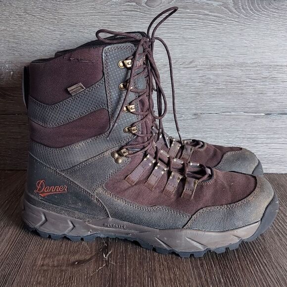 Danner Vital 8" Mens Brown Lace Up Waterproof Leather Fabric Hunting Boots 12 - Picture 1 of 11